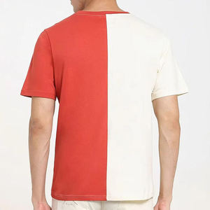 T-shirt à blocs de couleur pour hommes, décontracté, en coton, à manches courtes, col rond, mode moderne, tee-shirt d'été - Product Image 1