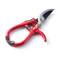 Sécateurs à bec effilé mini bypass en aluminium Kwang Hsieh SK5 extra-affûtés, lot de 2, poignée antidérapante rouge, revêtement PTFE, modèle KJ-204
