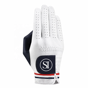Gants de golf pour hommes droitiers en cuir véritable antidérapants, à doigts complets, respirants, avec protection UV pour la paume - Product Image 2