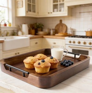 walnut tray handmade tray wooden serving tray wooden utility tray wooden food tray wooden serving tray - Product Image 2