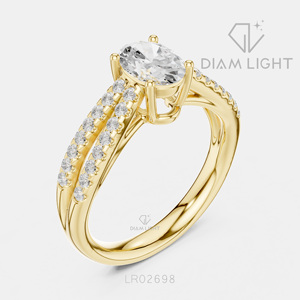 Bague de fiançailles en or blanc 14 carats avec diamant de laboratoire de 1,02 carat, coupe ovale, bague de mariée, certifiée IGI, bijoux fins, cadeau pour femme - Product Image 6