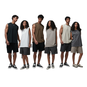 Novedades 2026: Camiseta sin mangas unisex de punto 100% algodón 190GSM, estilo casual holgado, retro, lavado, con borde sin rematar, vintage. - Product Image 6