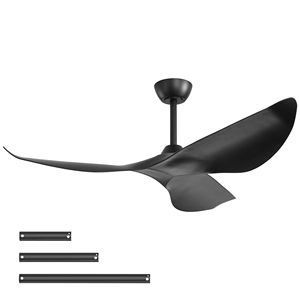 Nuovo Arrivo Ventilatore da Soffitto Nero da 38 Pollici con 5 Pale in ABS, Potente Motore DC, Funzione Timer 1/4/8H, Certificato ROHS per Uso in Soggiorno - Product Image 2