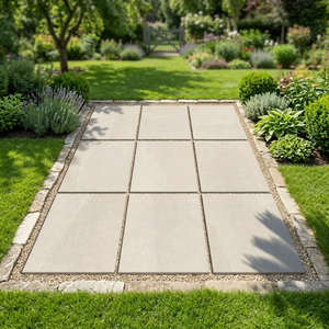 Vistaar Sand <b>Stone</b> Beige 20mm Thick Porcelain Outdoor Tiles Heavy Duty Gujarat Commercial <b>Paving</b> Slabs with 4-Year Warranty - Product Image 2