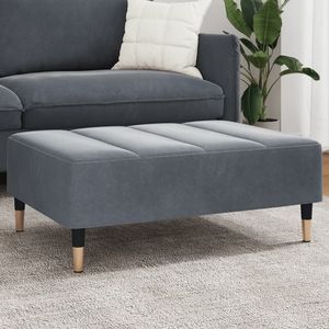 Poggiapiedi in Velluto Grigio Scuro 100% Poliestere, Design Compatto con Compensato e Schiuma, Sgabelli e Pouf Eleganti - Product Image 1