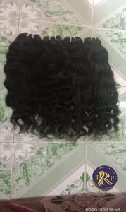 100% virgen indio de alta calidad ondulado estilo recto extensión de cabello rizado Natural cabello humano crudo sin procesar India para trenzar - Product Image 3