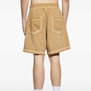 Men's Casual Fashion 2025 Summer Trendy Canvas Vintage Shorts Mid Waist <b>Elastic</b> Cross-Border Washed Retro Style - Product Image 3