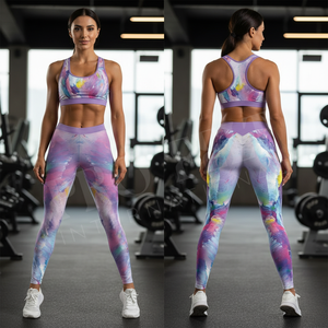High Quality Customized Printed Yoga Leggings Seamless Trendy Workout Running Gym Stretch <b>Athletic</b> Tights Skinny Leggings - Product Image 3