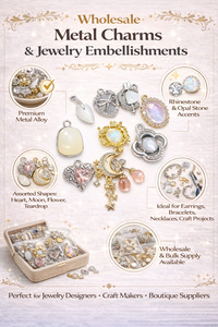 Venta al por Mayor de Dijes Metálicos, Adornos para Joyería, Colgantes de Aleación con Pedrería para la Fabricación de Aretes, Pulseras y Collares - Product Image 6