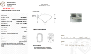 เพชรแล็บทรงแปดเหลี่ยมขนาด 4.22 กะรัต เจียระไนแบบ Step Cut สี D ความสะอาด VVS2 ได้รับการรับรองจาก IGI รูปทรง Emerald - Product Image 2
