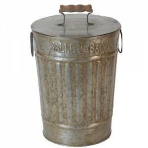 Contenedor de Basura de Hierro Galvanizado con Tapa para Interiores, Caja Redonda para Almacenamiento de Residuos - Product Image 5