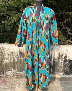 Women Bohemian Style Maxi Dress Cotton <b>Balloon</b> Sleeves Long Dress Ethnic Printed Casual Wear Wholesale - Product Image 2