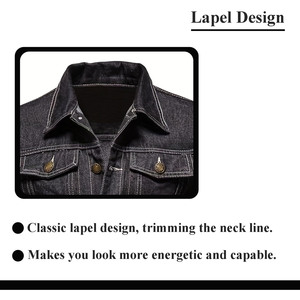 Chaqueta de Mezclilla Negra para Hombre, Corte Moderno y Ajustado, Chaqueta de Mezclilla Elástica Premium, Ajuste Cómodo, Transpirable, Color Sólido, Chaqueta Personalizada - Product Image 4