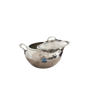 Copper Casserole Pot With Stainless Steel Lid Round Hammered Design Durable For Gas And Induction Cooker - Product Image 3