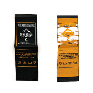 Étiquettes tissées damassées personnalisées de qualité supérieure, gravées au laser pour vêtements, avec personnalisation du logo de l'entreprise, lavables. - Product Image 1