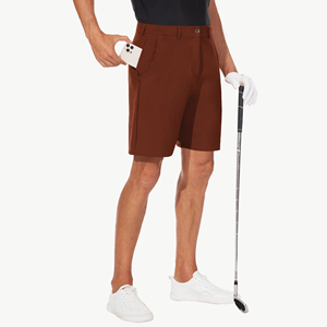 Shorts de golf pour hommes, couleur unie, logo personnalisé imprimé, séchage rapide, évacuation de l'humidité, en polyester, style décontracté - Product Image 4