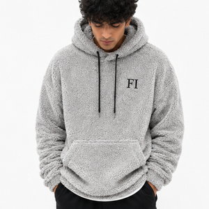 Sweat-shirts en molleton de coton brodés sur mesure pour hommes, texture douce, pull-over Sherpa, épaules tombantes, streetwear chaud, vente en gros B2B USA - Product Image 5