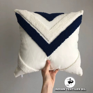 Tufted Boho Cushion Cover By <b>Indian</b> Textiles H/L Handwoven Decorative <b>Throw</b> Pillow Luxury Boho Pillow Cover - Product Image 1