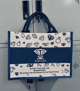 Sac fourre-tout réutilisable en toile de jute et chanvre biodégradable et recyclé, avec poignée Flexiloop, imprimé en sérigraphie, personnalisable, écologique - Product Image 4