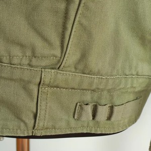 Men's Olive Green Canvas Workwear Shirt <b>Jacket</b> Stand Collar Single Button Regular Fit Solid Color Breathable Cotton Material - Product Image 2