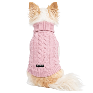เสื้อสเวตเตอร์ถักลายเคเบิ้ลสำหรับสุนัข สีชมพู อุ่นสบายสำหรับฤดูหนาว เสื้อคลุมสัตว์เลี้ยงเนื้อนุ่ม เสื้อถักนิตติ้งสำหรับสุนัข เสื้อผ้าสำหรับสุนัขที่ให้ความอบอุ่นในสภาพอากาศหนาวเย็น - Product Image 2