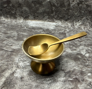 Bol à glace élégant et écologique en laiton poli miroir, ensemble de service pour desserts, idéal pour offrir en cadeau - Product Image 1