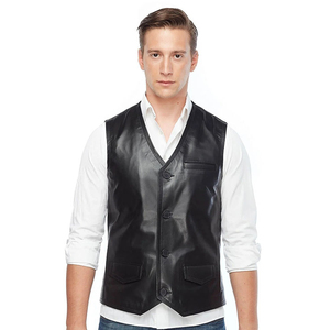 Gilets en cuir PU pour hommes, veste sans manches 100 % cuir véritable, gilets pour hommes – Produit fiable et très demandé - Product Image 5