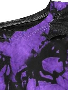 Camiseta de Moda Tie Dye para Mujer, 100% Algodón, Cuello Redondo, Ropa de Yoga, Estilo Urbano, Tallas Grandes, Top Corto - Product Image 2