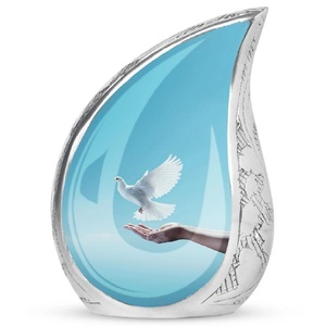 Heritage Aluminum Tear Drop <b>Keepsake</b> Funeral Cremation Urn Memorial <b>Ash</b> Container Featuring Stylish Secure Closure - Product Image 4