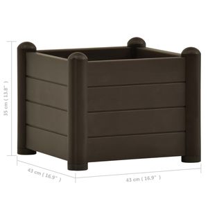 Pots et jardinières carrés surélevés en polypropylène Mocha de 16,9 pouces - Product Image 5