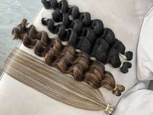 Extensiones de cabello humano virgen vietnamita con cutícula alineada, en varios colores, cabello natural ondulado. - Product Image 2