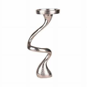 Twisted Abstract <b>Silver</b> Metal Candle Holder Artistic Design Decorative <b>Candlestick</b> Modern Home Decor Accent Style - Product Image 1