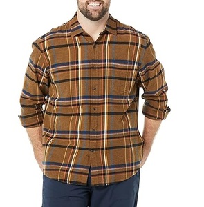 Chemises personnalisées imprimées par sublimation, élégantes, au look moderne, chemises en flanelle à carreaux de couleur unie, chemises surdimensionnées pour hommes, vente en gros OEM - Product Image 1