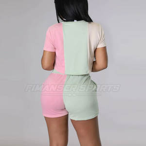 Ensemble crop top femme confortable bicolore pour l'été – Fabrication usine - Product Image 6