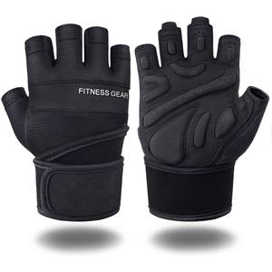 Guantes de gimnasio de cuero transpirables ligeros Guantes deportivos de entrenamiento con espalda abierta curvada para ejercicio y levantamiento de pesas - Product Image 5