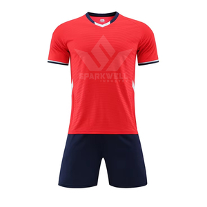 Conjunto de Uniforme de Fútbol Personalizado para Hombre, Cuello en V, Manga Corta, Sublimado, Absorbente de Humedad, Secado Rápido, Poliéster, Uniforme de Fútbol para Equipo Adulto - Product Image 3