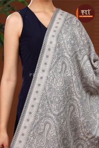 Handmade <b>Wool</b> Paisley Solid Color Shawl Ethnic Scarf Floral Pattern <b>Wrap</b> for Home Decor Winter - Product Image 4