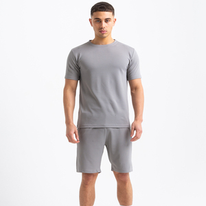 Hot Sale Product New Arrival Men Summer Short Sleeve T Shirts and Shorts Cotton Contrast Color Men <b>Twin</b> <b>Sets</b> for Adults OEM - Product Image 6