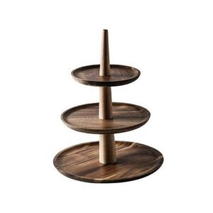 <b>3</b>-<b>Tier</b> Round Wood <b>Cake</b> <b>Stand</b> Handmade Circle Dessert Display Pedestal for Wedding Birthday Party Home Hotel - Product Image 2