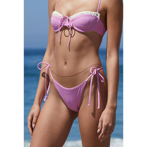 Trajes de Baño de Primera Calidad al por Mayor para Mujer, Bikini Sexy Rosa y Negro, Ropa de Dormir para Mujer, Conjunto de Bikini Personalizado - Product Image 1