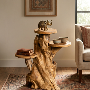 Support de présentation en racine de teck biologique de luxe ARTERRA, artisanal, en bois massif, pour décoration intérieure/extérieure - Product Image 6