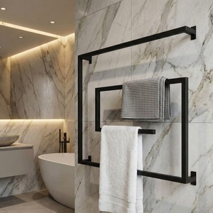 Moderno Toallero de Pie de Hierro para Baño, Ahorra Espacio, con Almacenamiento, Plegable, Organizador de Ropa de Cama Multinivel para Hogar, Hotel, Spa - Product Image 4