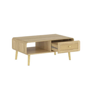 Table basse ronde 39.4 ''W en rotin avec tiroir - Product Image 2