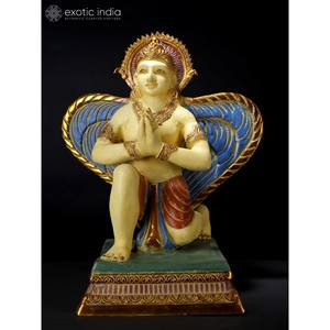 22 \ "Colorido Namaskar Garuda Escultura de latón Alas majestuosas Ídolo de latón - Product Image 2