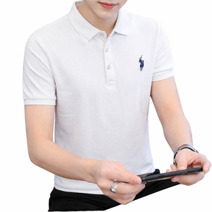 Polo brodé tricoté à manches courtes pour hommes, anti-plis, décontracté, pour le travail ou le golf, vente en gros - Product Image 1