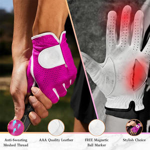 Gant de golf pour femme |   Conception en maille demi-doigts pour une grande respirabilité |   Comprend un marqueur de balle élégant - Product Image 6