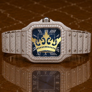 Men's Full Moissanite Diamond Watch Luxury Iced Out Bracelet Wristwatch - Product Image 1