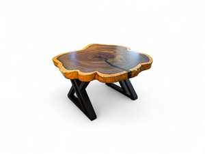 Modern Design Solid Epoxy <b>Log</b> Wood Center Table Live Edge Irregular Shape Black Metal Leg Eco-Friendly Waterproof Handmade - Product Image 5