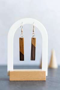 Boucles d'oreilles en bois, matériau naturel, faites à la main, bijoux fantaisie légers, accessoires pour femmes, pour la vente en gros aux boutiques et la fabrication de bijoux - Product Image 3