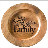 Assiettes de service de luxe en bois d'acacia naturel, écologiques, polies à la main, design européen, fabriquées en Inde, pour Thanksgiving